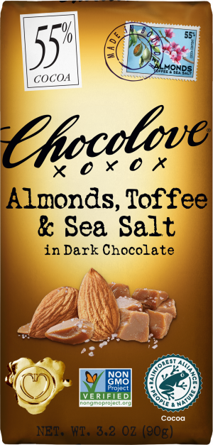 Almonds, Toffee & Sea Salt in Dark Chocolate