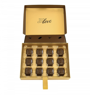 Gold Dusted Caramel Filled Dark Chocolates Gift Box