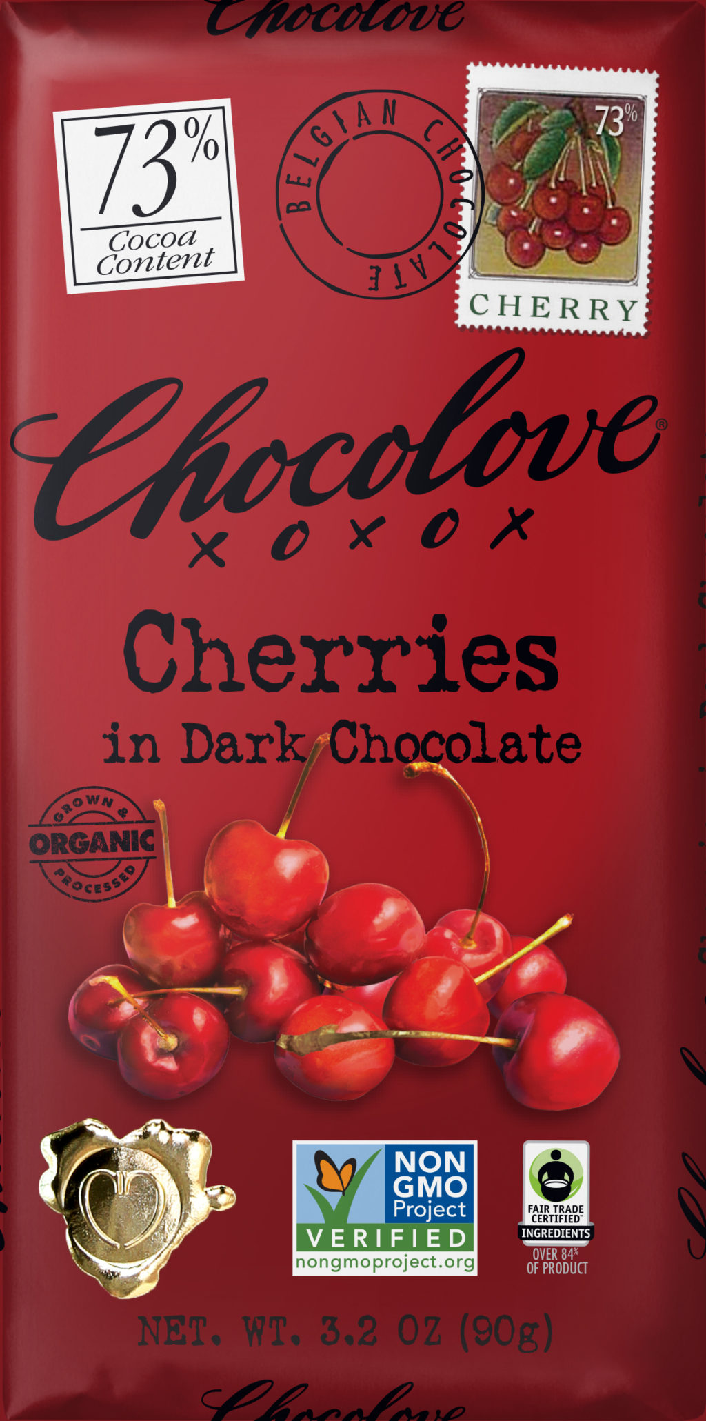 Cherries in Dark Chocolate (Fair Trade, Organic) Chocolove Premium