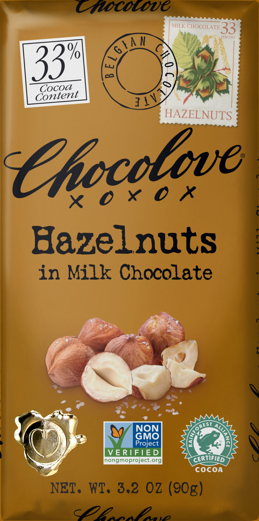 Hazelnuts in Milk Chocolate Chocolove Premium Chocolate
