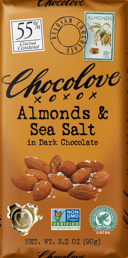 Almonds & Sea Salt in Dark Chocolate Chocolove Premium Chocolate