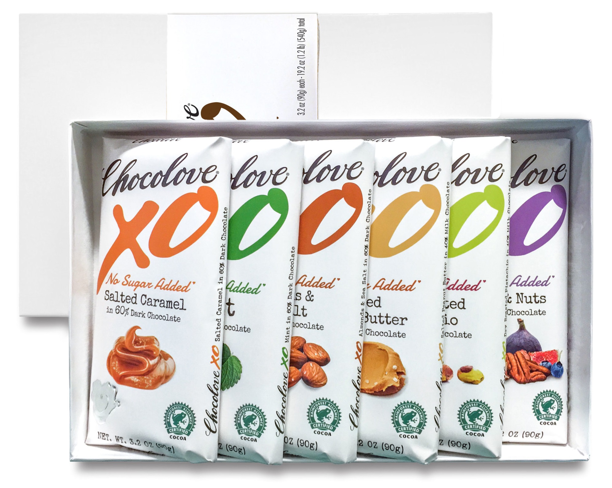 XO (No Sugar Added) 6Bar Assortment Pack Chocolove Premium Chocolate