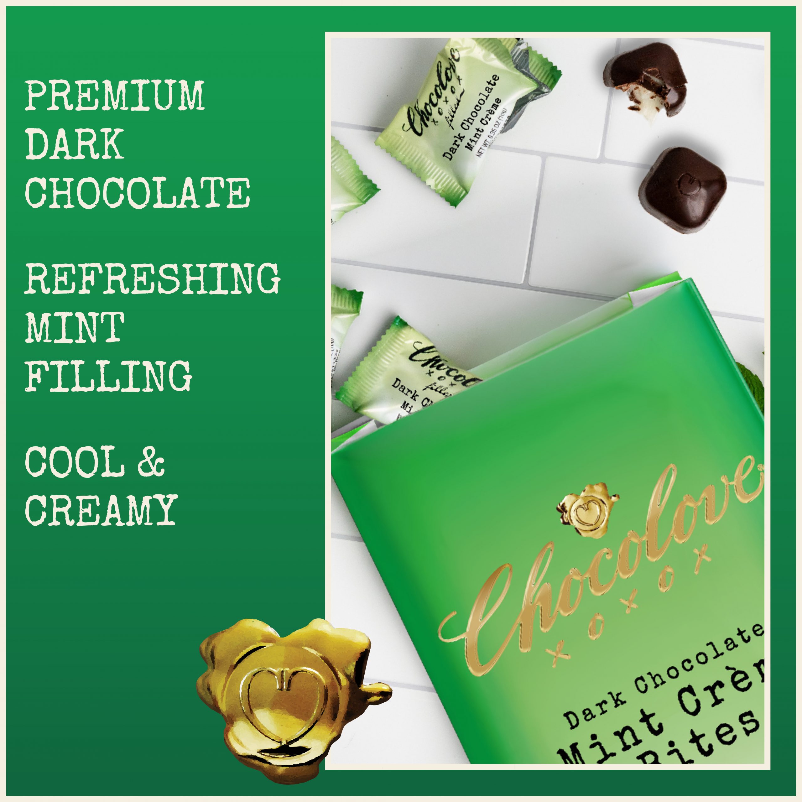 Bites - Mint Crème in Dark Chocolate - Chocolove - Premium Chocolate