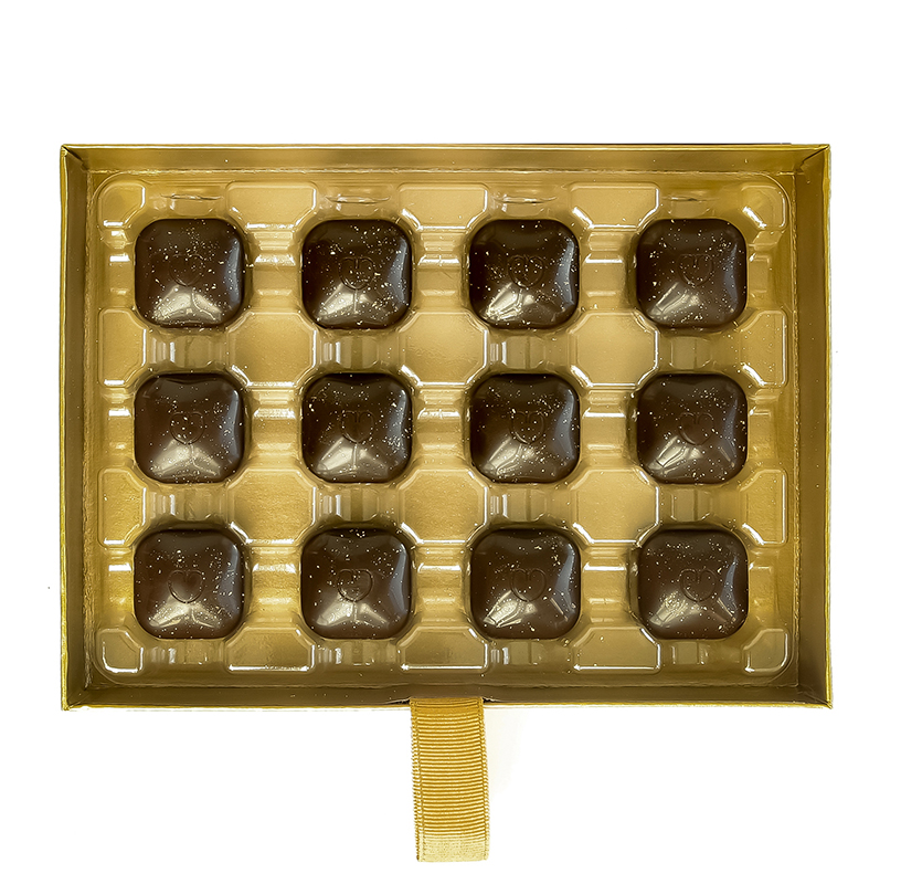 Gold Dusted Caramel Filled Dark Chocolates Gift Box