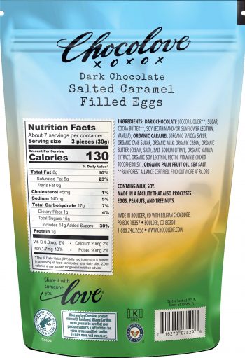 Chocolove Dark Chocolate Salted Caramel Filled Eggs Spring BACK