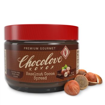 HAZELNUT SPREAD JAR open hazelnuts