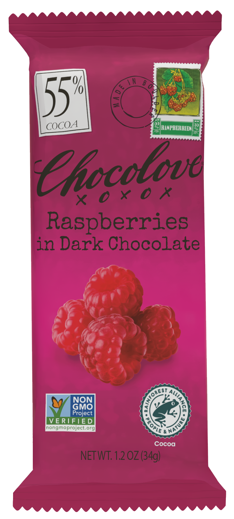 ショコラ Mini Raspberries in Dark Chocolate - Chocolove - Premium Chocolate