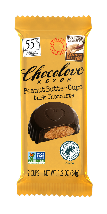 Chocolove Vertical 2pk Cups Peanut Butter Dark Chocolate