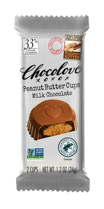 Chocolove Vertical 2pk Cups Peanut Butter Milk Chocolate