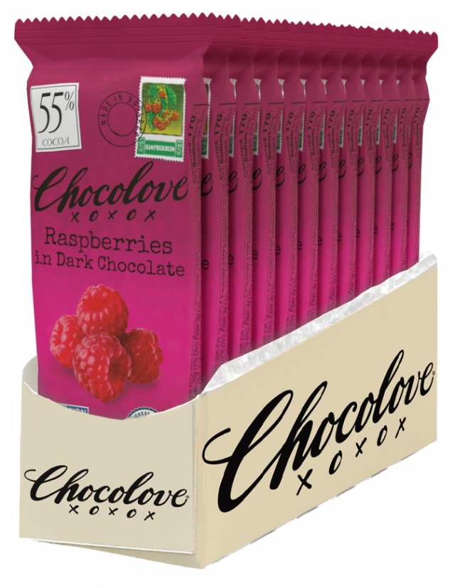 Mini Raspberries in Dark Chocolate - Chocolove - Premium Chocolate