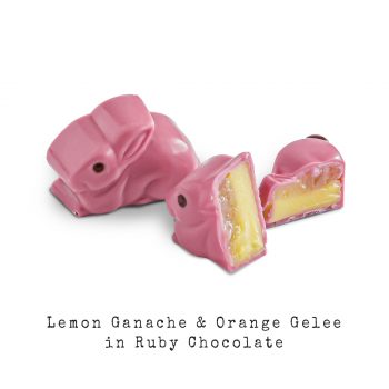 LEMON GANACHE and ORANGE GELEE IN RUBY CHOCOLATE