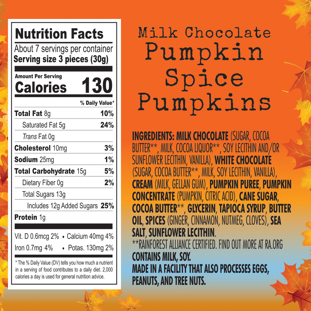 Pumpkin Spice back of pack